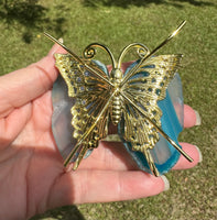 Butterfly with Blue Agate Slices