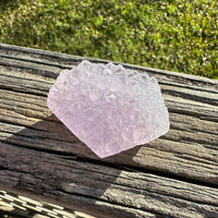 Lavender Amethyst Cluster with Polished Agate Freeform