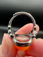 Vintage Style Carnelian Stainless Steel Adjustable Ring #1