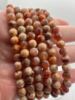 Fire Agate 6mm Bracelet Three Piece Set