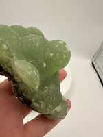 Prehnite mixed with Green Tourmaline Raw Specimen #13
