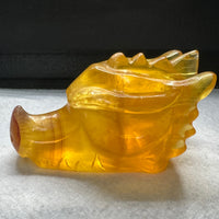 Natural Golden Yellow Fluorite Dragon Head Carving #1 – 382g