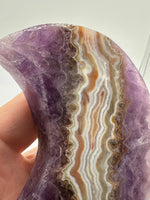 Amethyst Lace Agate Large Moon #1