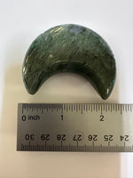 Moss Agate Carved Moon #8