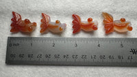 Carved Carnelian Agate Goldfish Pendant