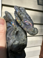 Labradorite Dragon Castle Carving