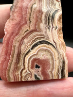 Rhodochrosite Slab #4 – Pink Banded Rhodochrosite with Concentric Eye Pattern