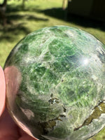 Natural Green Diopside Crystal Sphere 327g – Polished Gemstone #3