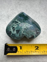 Moss Agate Carved Heart #9