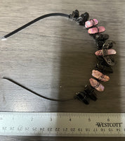 Pink & Black Handmade Natural Crystal Crown Headband