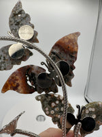 8th Vein Ocean Jasper Butterfly Stand with Small Sphere Holder #1