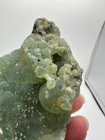 Prehnite mixed with Green Tourmaline Raw Specimen #4