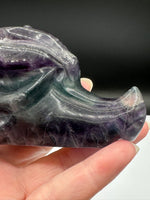 Rainbow Fluorite Dragon Head Carving #12 – 372g