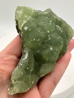 Prehnite mixed with Green Tourmaline Raw Specimen #9