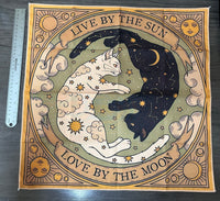 Mystical Sun & Moon Cats Tarot/Altar Cloth