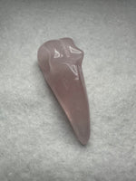 Rose Quartz Raven Skull Carving