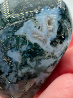 Moss Agate Carved Heart #6