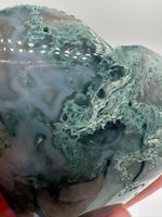 Moss Agate Carved Heart #9