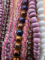 Purple Designer Mixed Glass Bead Strand Bundle – Assorted Glass Beads for Jewelry Making