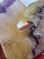 Rainbow Fluorite Decorative Carved Heart with Stand #6