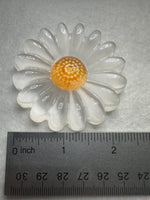 Selenite Daisy Carving with Stand