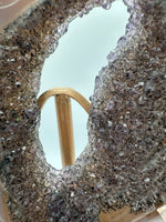 Amethyst Agate Heart Wings Carving with Stand #1