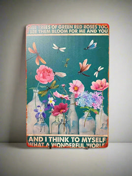 What A Wonderful World Tin Sign