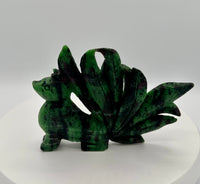 Ruby in Zoisite Nine-Tailed Fox Carving #2