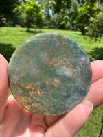 Moss Agate Polished Round Slice #12