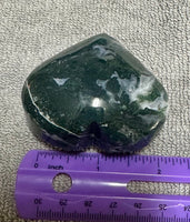 Moss Agate Carved Heart #5