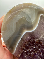 Large Amethyst Dendritic Agate Heart with Stand #3