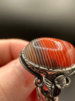 Vintage Style Carnelian Stainless Steel Adjustable Ring #3