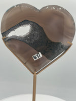 Large Amethyst Agate Heart with Stand #1