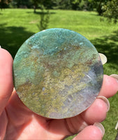 Moss Agate Polished Round Slice #16