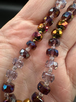 Multicolor and Metallic Iris Faceted Glass Bead Strand – Mixed Rondelle Beads for Jewelry Making