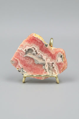 Rhodochrosite Slab #5 – Pink Banded Natural Stone Specimen