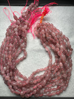 Purple Rose Quartz Freeform Bead Strand