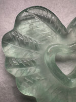 Green Fluorite Decorative Carved Heart with Stand #1