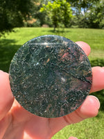 Moss Agate Polished Round Slice #34
