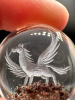 Beautiful Pegasus Garden Quartz Inner Scene Carving #2