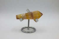 Carved Fluorite Scepter with Rainbows #7