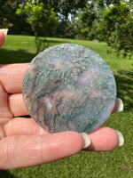 Moss Agate Polished Round Slice #1