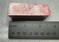 Rhodochrosite Four-Sided Tower #2 – Pink, Cream & Black Matrix Polished Crystal Point