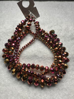 Metallic Sunset Faceted Glass Rondelle Bead Strands – Graduated Sizes