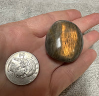 Sunset Orange Labradorite Palmstone #4