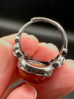 Vintage Style Carnelian Stainless Steel Adjustable Ring #8