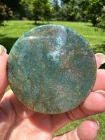 Moss Agate Polished Round Slice #12