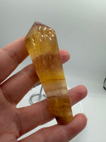 Carved Fluorite Scepter with Rainbows #7