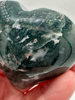 Moss Agate Carved Heart #5