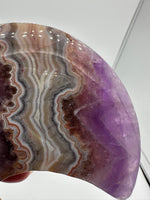 Amethyst Lace Agate Large Moon #2